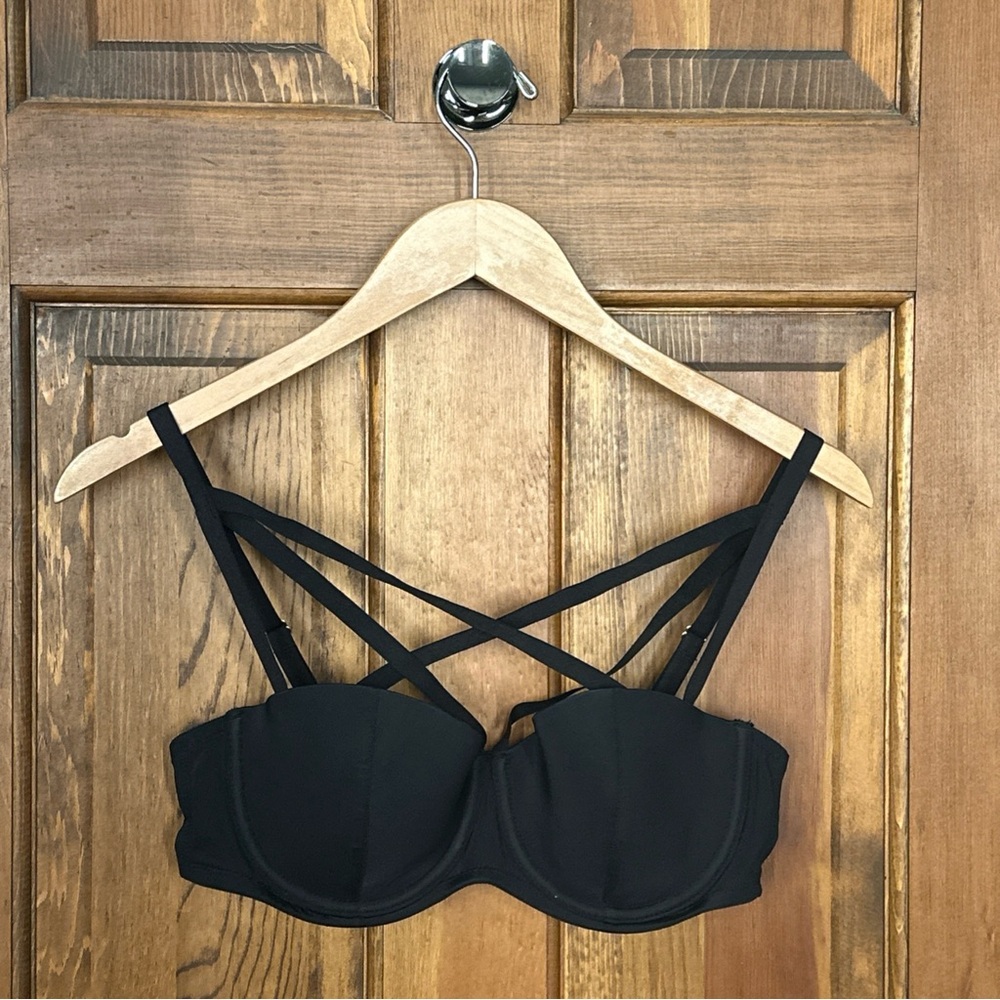 Adore Me Contour‎ Balconette Bra Black 36C Sexy Lingerie Goth Underwire